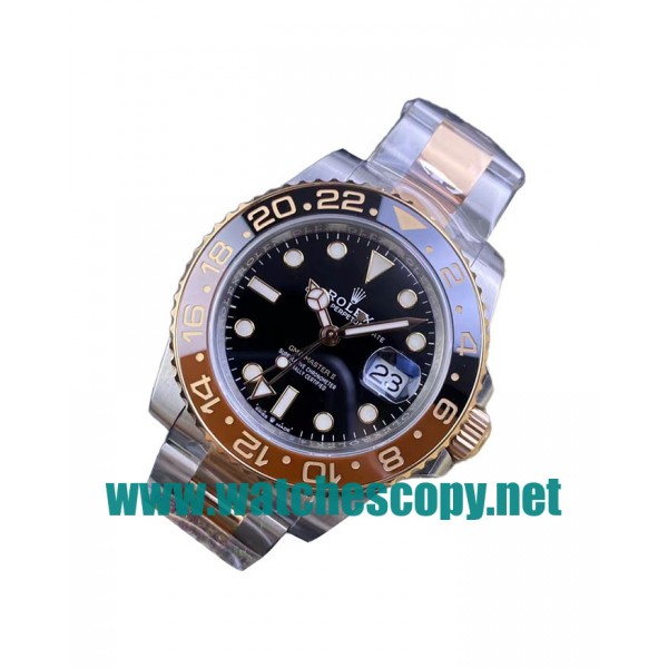 UK 1:1 Wholesale Replica Rolex GMT-Master II 126711CHNR C Factory Stainless Steel & Rose Gold Black Dial Swiss 3186 Watches