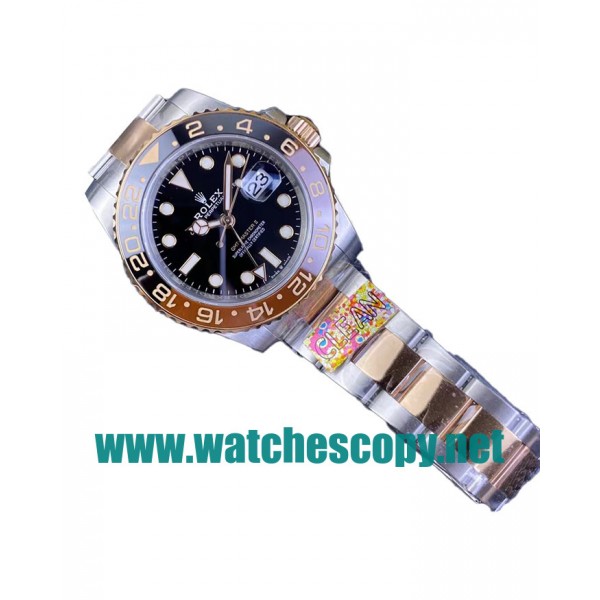 UK 1:1 Wholesale Replica Rolex GMT-Master II 126711CHNR C Factory Stainless Steel & Rose Gold Black Dial Swiss 3186 Watches