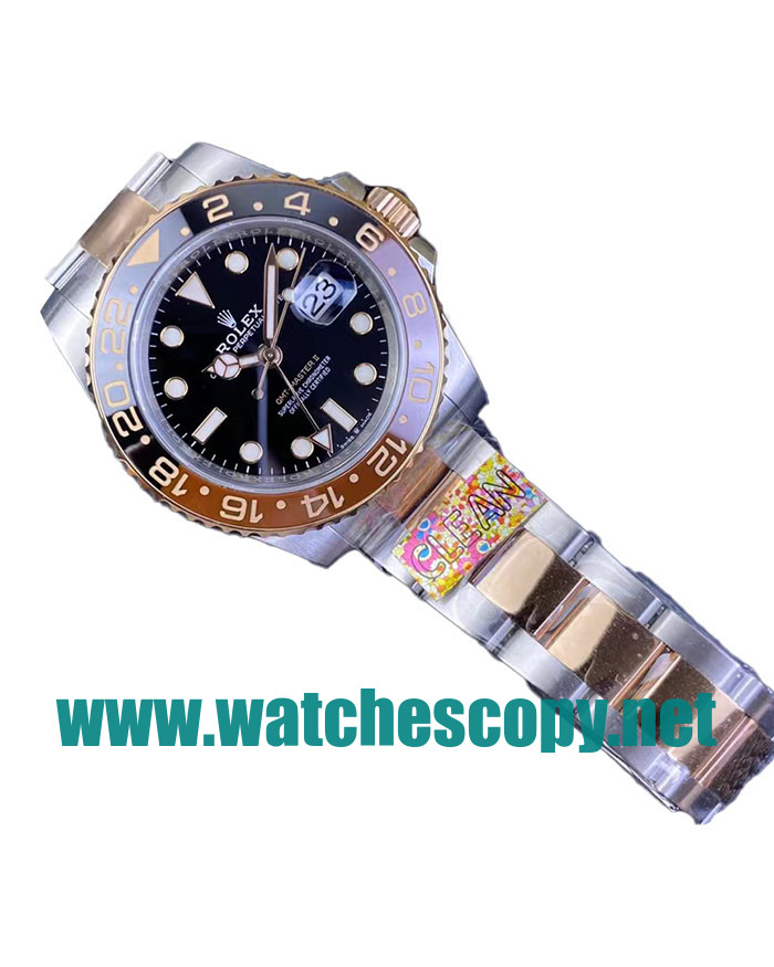 UK 1:1 Wholesale Replica Rolex GMT-Master II 126711CHNR C Factory Stainless Steel & Rose Gold Black Dial Swiss 3186 Watches