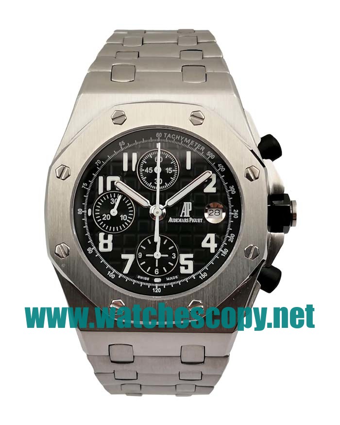 UK 42 MM Cheap Audemars Piguet Royal Oak Offshore 26170ST.OO.1000ST.08 Fake Watches With Black Dials For Sale