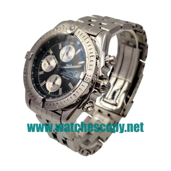 UK Best 1:1 Breitling Chronomat A13352 Replica Watches With Black Dials For Men