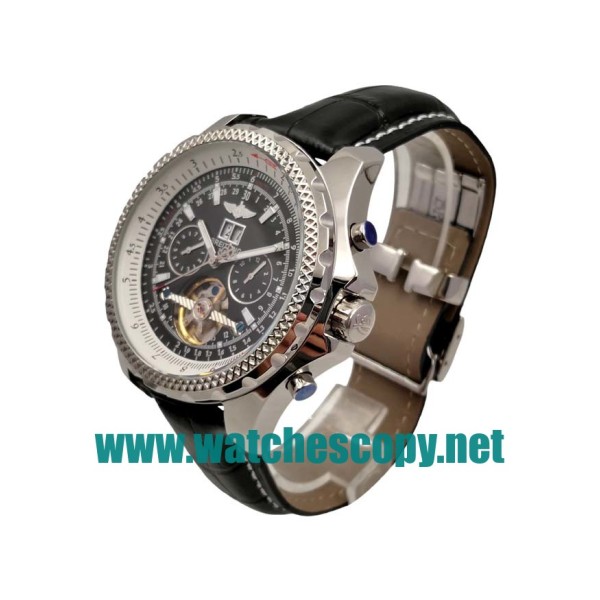 UK AAA Quality Breitling Bentley Tourbillon Replica Watches With Black Dials For Men