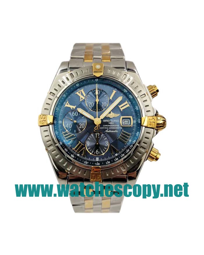 UK Swiss Made Breitling Chronomat Evolution B13356 Replica Watches With Blue Dials For Men