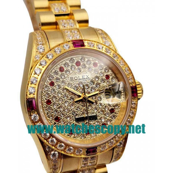 UK 26 MM Cheap Rolex Lady-Datejust 179158 Fake Watches With Diamonds Dials For Sale