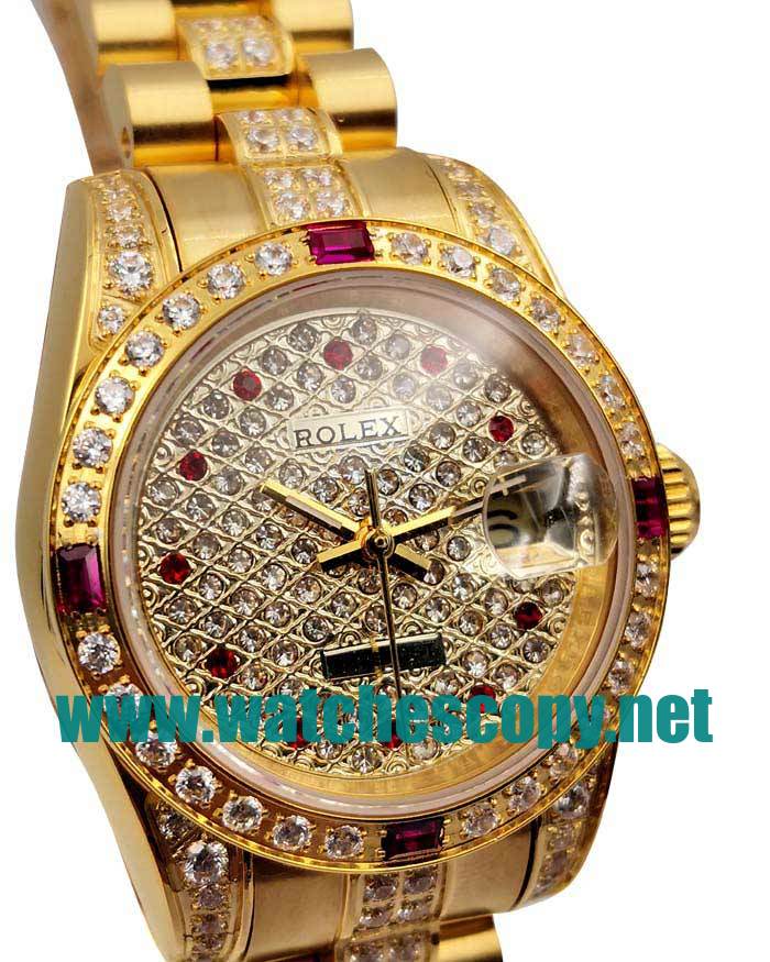 UK 26 MM Cheap Rolex Lady-Datejust 179158 Fake Watches With Diamonds Dials For Sale