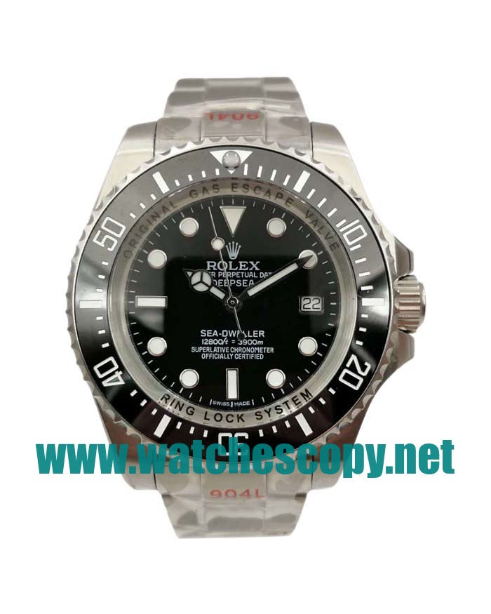 UK 44 MM Cheap Rolex Sea-Dweller Deepsea 116660 Fake Watches With Black Dials For Sale