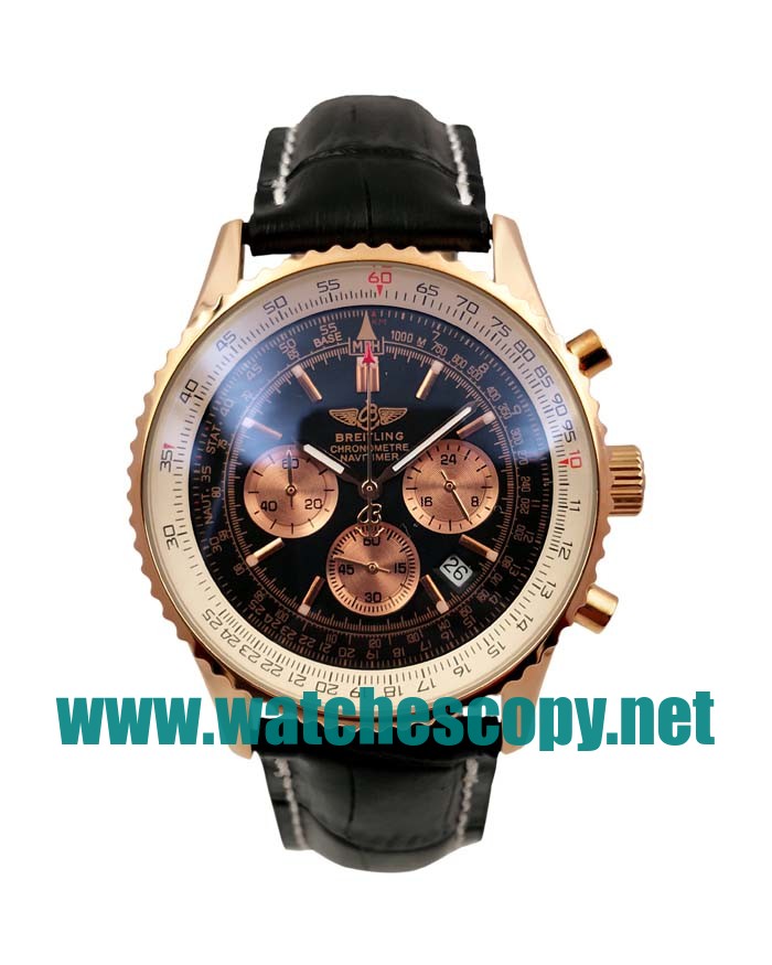 UK Best 1:1 Breitling Navitimer A23322 Replica Watches With Black Dials For Men