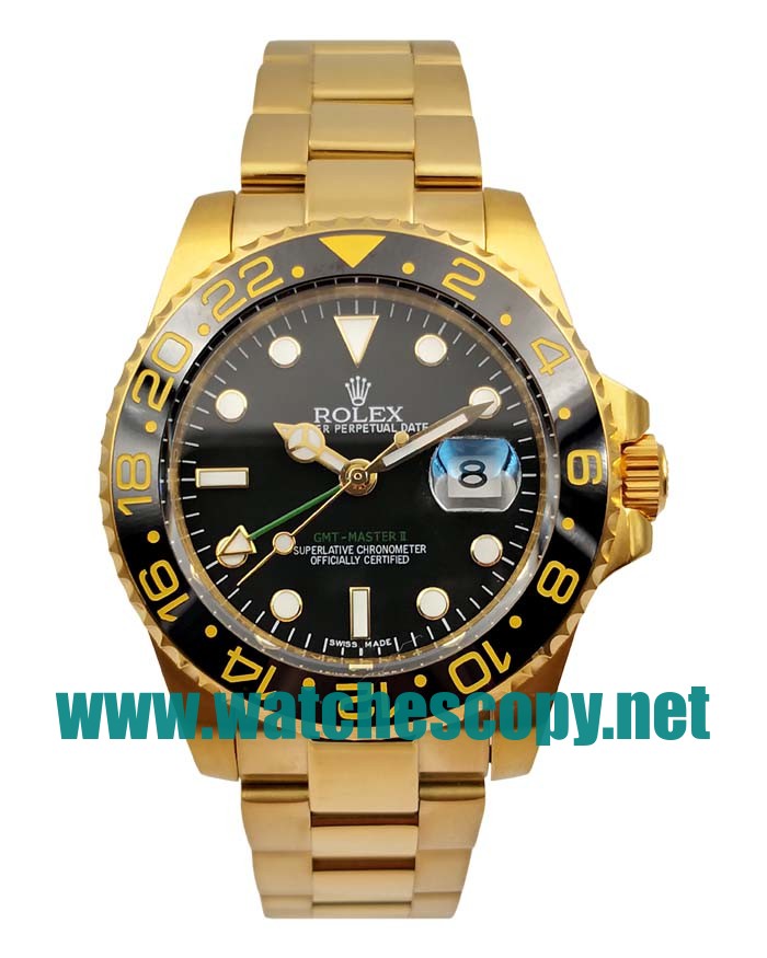 UK AAA Replica Rolex GMT-Master II 116718 LN - 40 MM Gold Cases For Sale