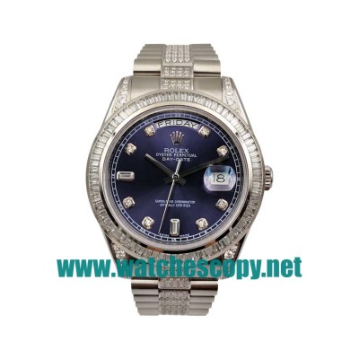 UK High Quality Replica Rolex Day-Date 118346 - 41 MM Watches With Blue Dials
