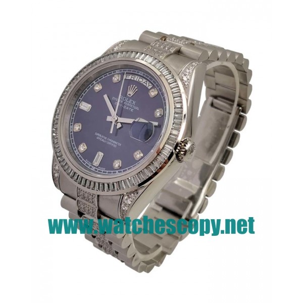 UK High Quality Replica Rolex Day-Date 118346 - 41 MM Watches With Blue Dials
