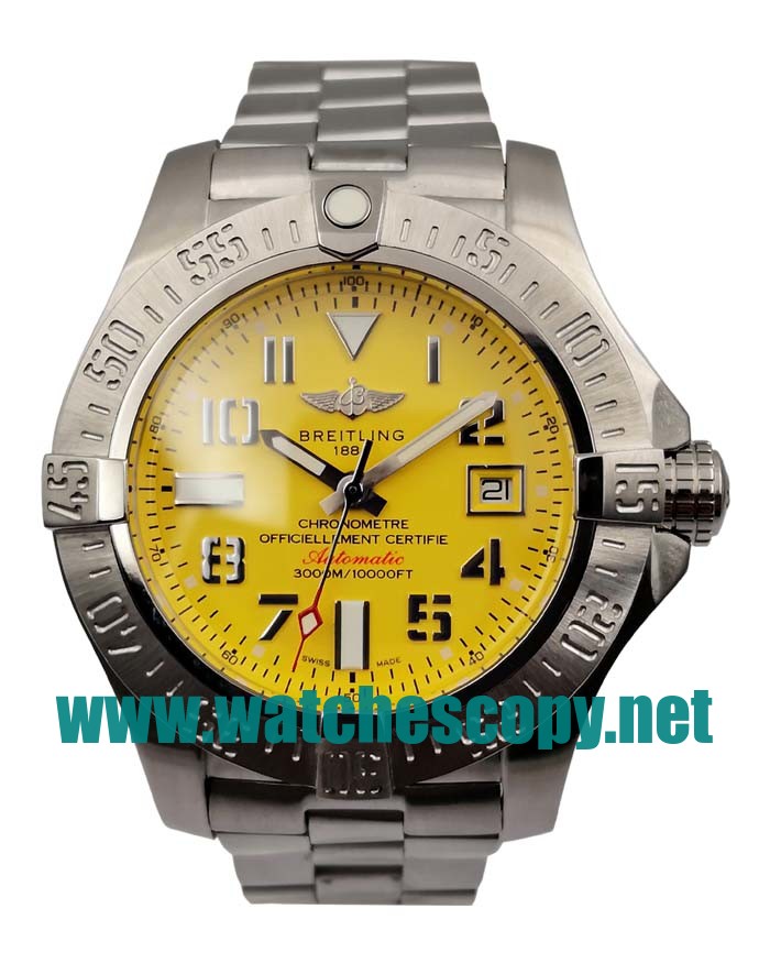 AAA Quality Breitling Avenger Seawolf A17331101I1A1 Replica Watches With Yellow Dials For Men