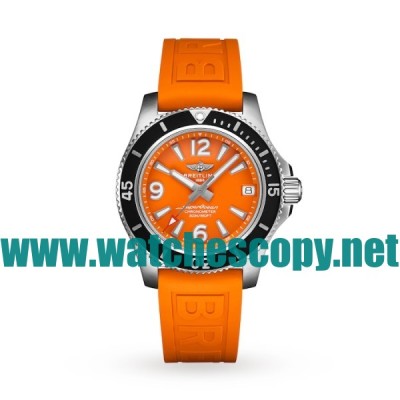 UK Best 1:1 Breitling Superocean A17316D71O1S1 Replica Watches With Orange Dials For Women