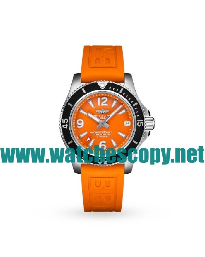 UK Best 1:1 Breitling Superocean A17316D71O1S1 Replica Watches With Orange Dials For Women