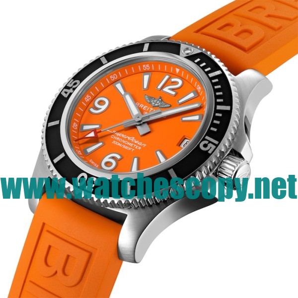 UK Best 1:1 Breitling Superocean A17316D71O1S1 Replica Watches With Orange Dials For Women