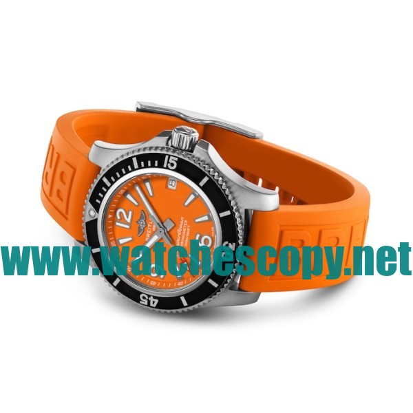 UK Best 1:1 Breitling Superocean A17316D71O1S1 Replica Watches With Orange Dials For Women
