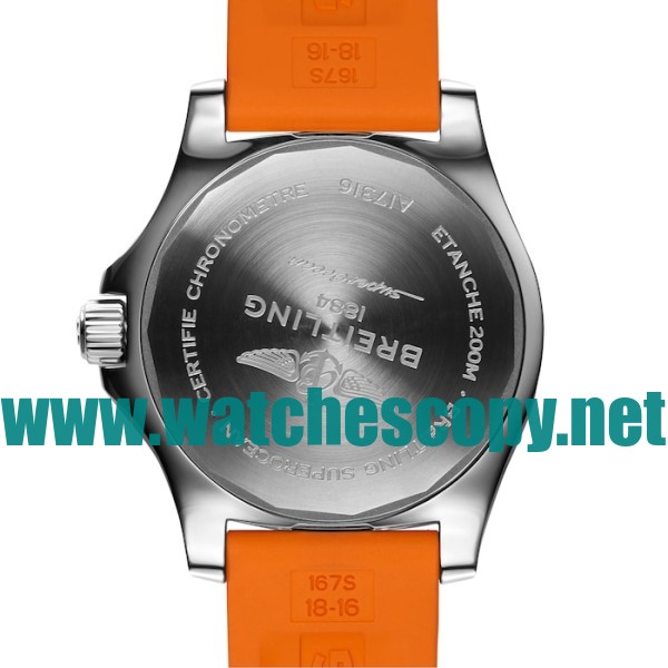 UK Best 1:1 Breitling Superocean A17316D71O1S1 Replica Watches With Orange Dials For Women