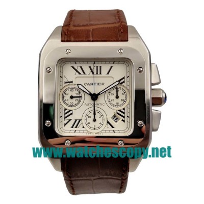 UK Replica Cartier Santos 100 W20090X8 Watches With Silver Dials For Men