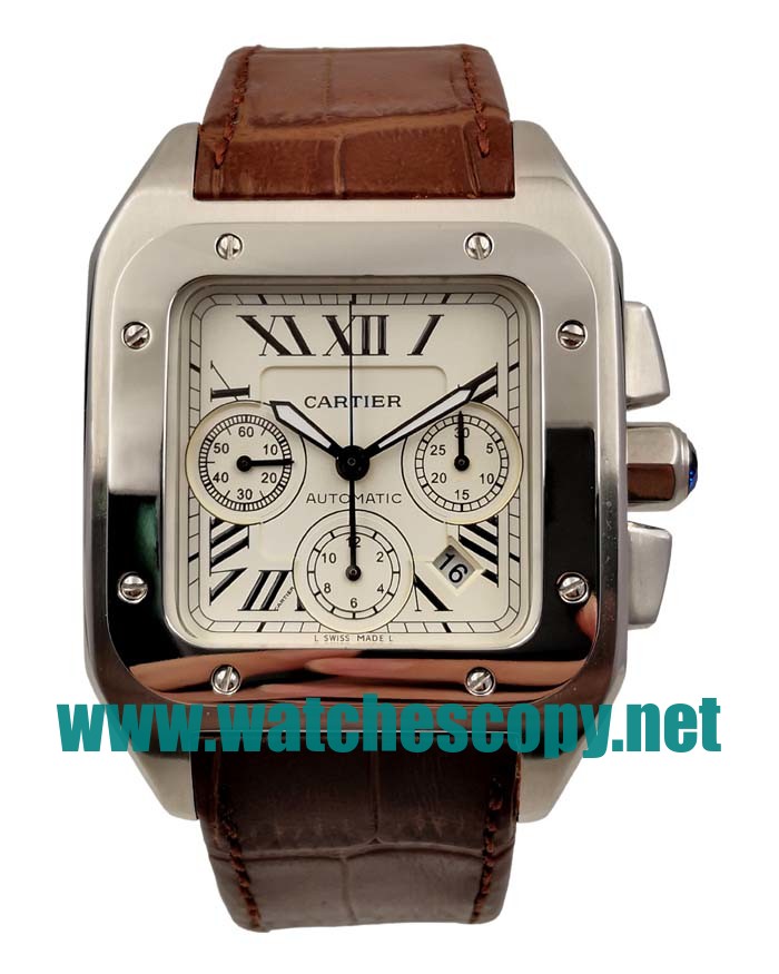 UK Replica Cartier Santos 100 W20090X8 Watches With Silver Dials For Men