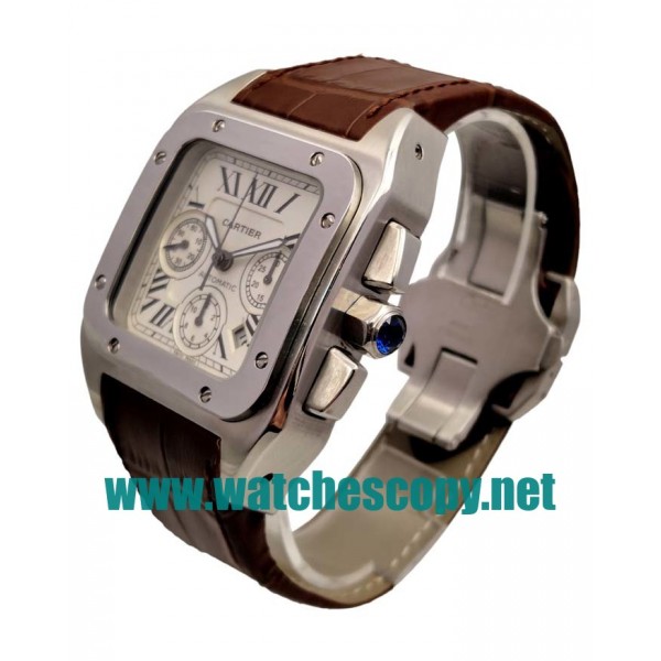 UK Replica Cartier Santos 100 W20090X8 Watches With Silver Dials For Men