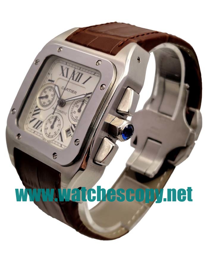 UK Replica Cartier Santos 100 W20090X8 Watches With Silver Dials For Men