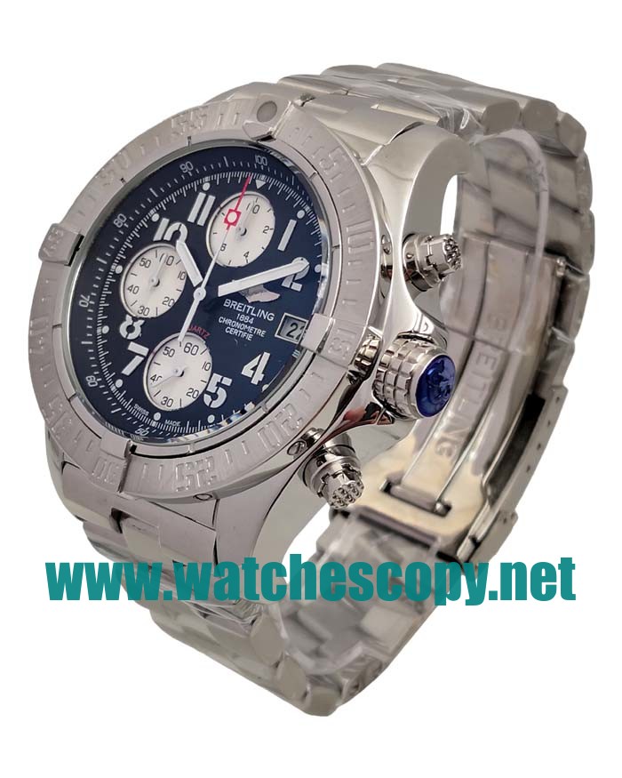 UK Cheap Breitling Super Avenger A13370 Replica Watches With Black Dials For Sale