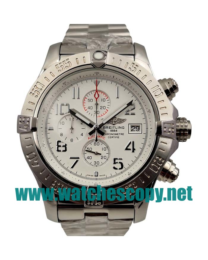UK High Quality Breitling Super Avenger A13370 Fake Watches With White Dials For Sale
