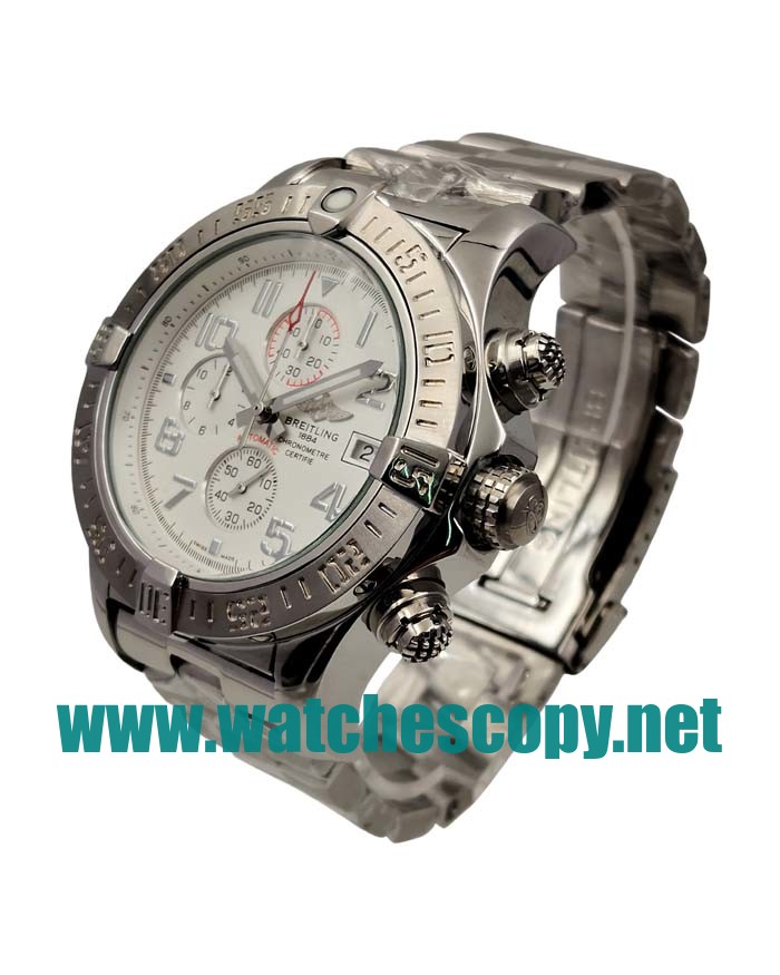 UK High Quality Breitling Super Avenger A13370 Fake Watches With White Dials For Sale