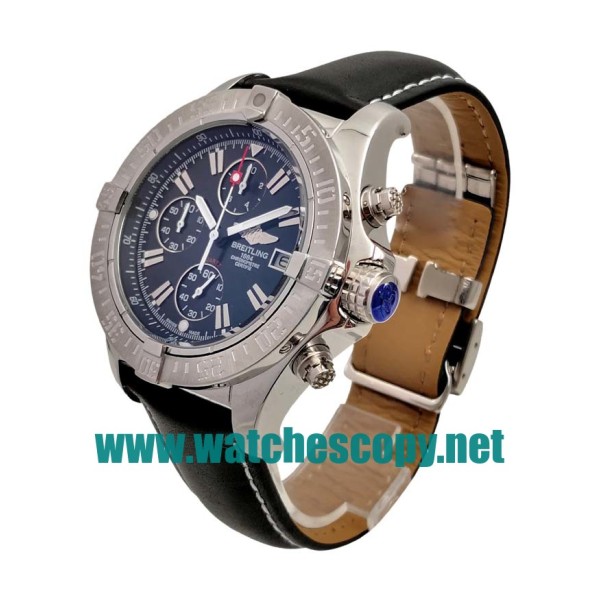 UK Best 1:1 Breitling Super Avenger A13370 Fake Watches With Black Dials For Men