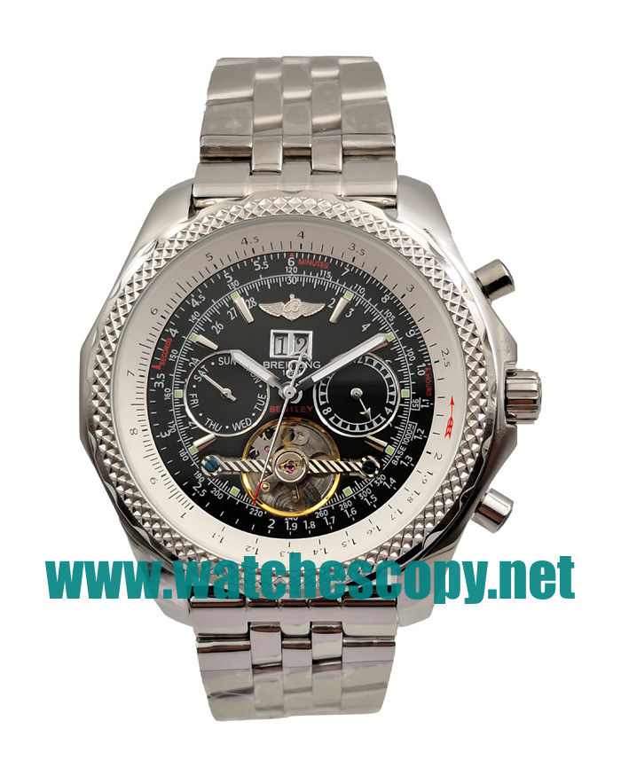 UK Best 1:1 Breitling Bentley Mulliner Tourbillon Fake Watches With Black Dials For Men