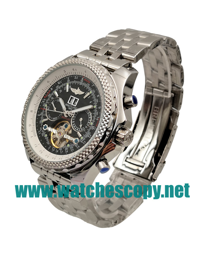 UK Best 1:1 Breitling Bentley Mulliner Tourbillon Fake Watches With Black Dials For Men
