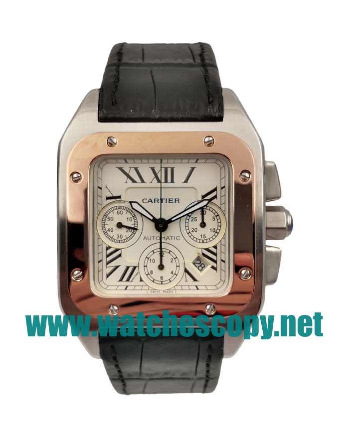 UK Swiss Made Replica Cartier Santos Watches With Silver Dials For Sale