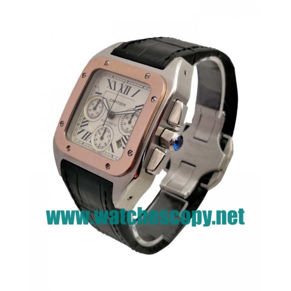 UK Swiss Made Replica Cartier Santos Watches With Silver Dials For Sale