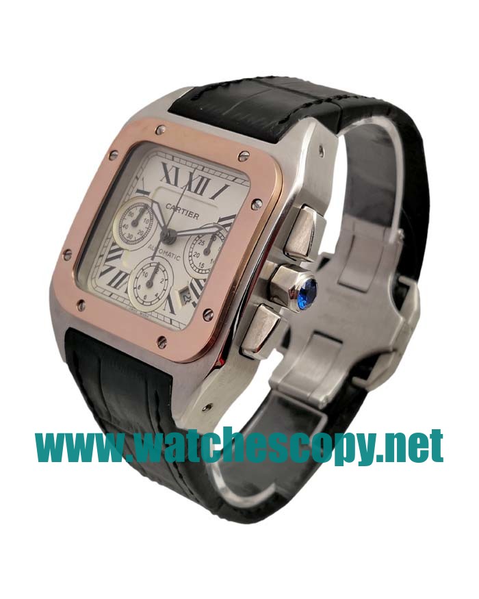 UK Swiss Made Replica Cartier Santos Watches With Silver Dials For Sale