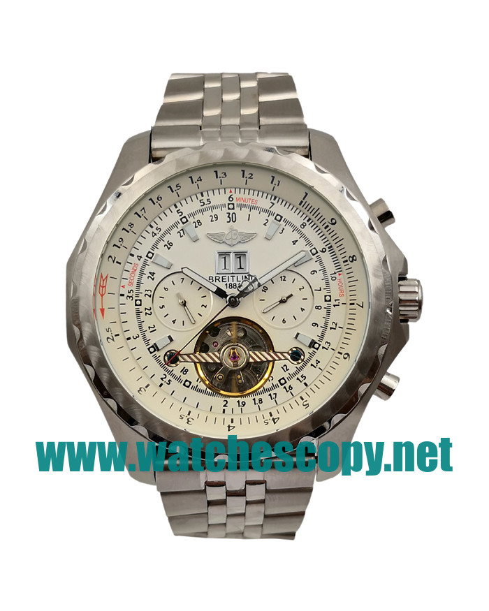 UK AAA Quality Breitling Bentley Mulliner Tourbillon Replica Watches With White Dials For Men