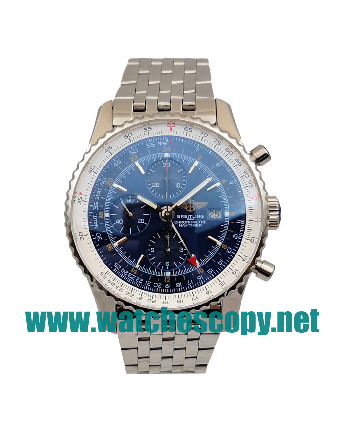 UK Best Quality Breitling Navitimer World A24322 Replica Watches With Blue Dials For Men