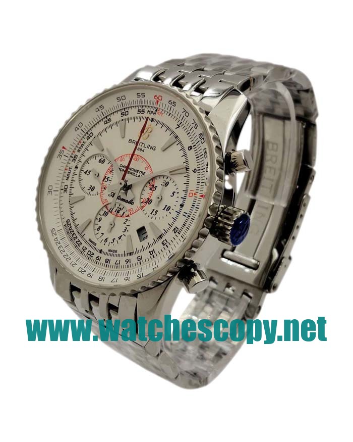 UK 42 MM Swiss Movement Breitling Montbrillant A41330 Replica Watches With White Dials For Men