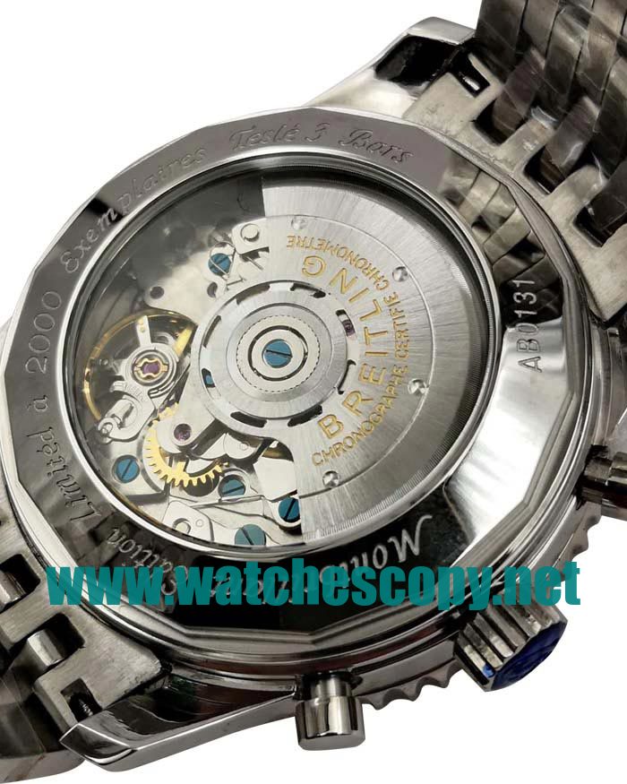 UK 42 MM Swiss Movement Breitling Montbrillant A41330 Replica Watches With White Dials For Men